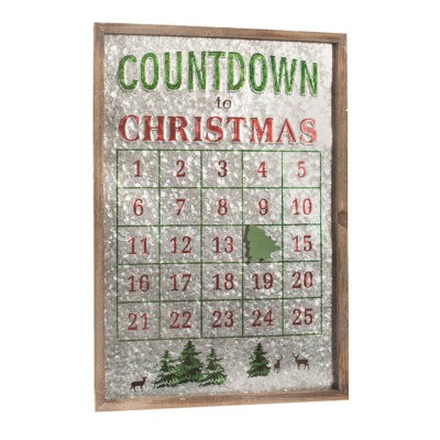 Christmas Wall Decor- Countdown Christmas Tin
