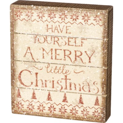 Christmas Slat Box Sign - Merry Little