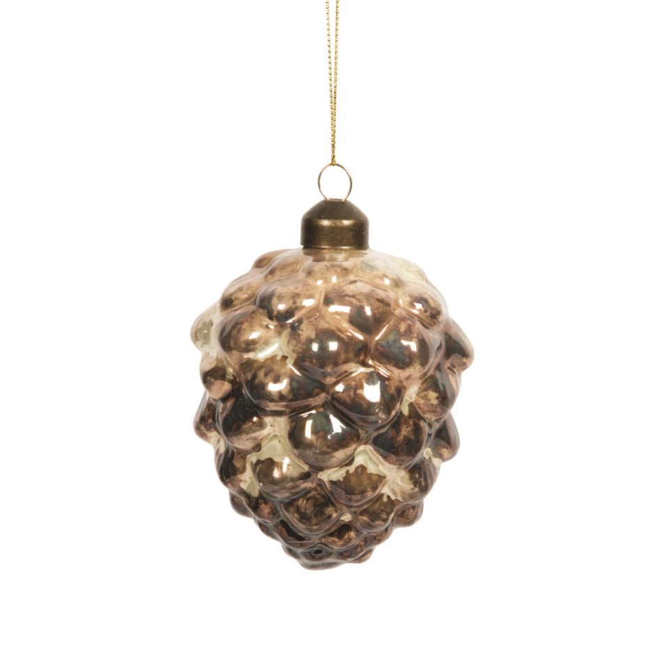 Ornament - Glass Pinecone Brown