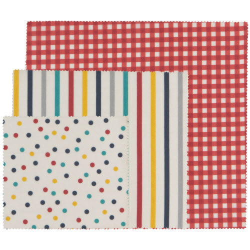 Beeswax Food Wraps - Set of 3, Gingham