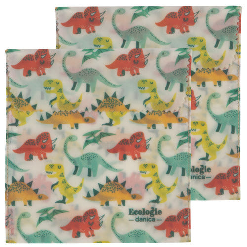 Beeswax Sandwich Wraps - Set of 2, Dinos