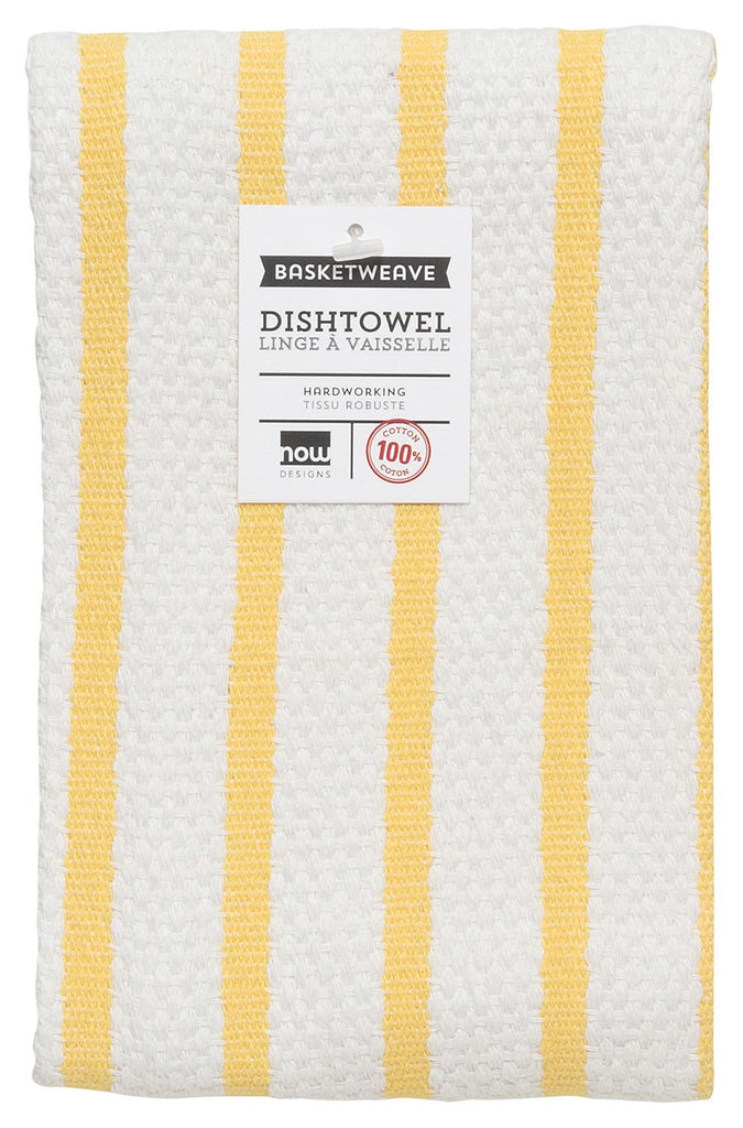 Basketweave Dishtowel - Lemon