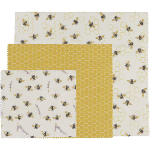 Beeswax Food Wraps - Set of 3, Bees