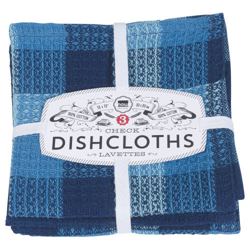 Check Dishcloths - Set of 3 assorted
