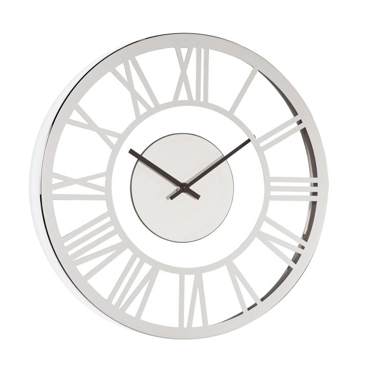 Icon Roman Numeral Clock - Chrome