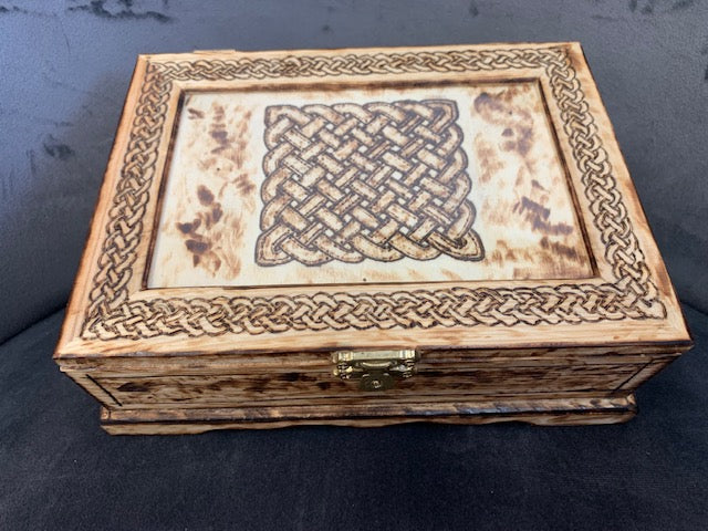 Artisan Wood Keepsake Box - hand crafted