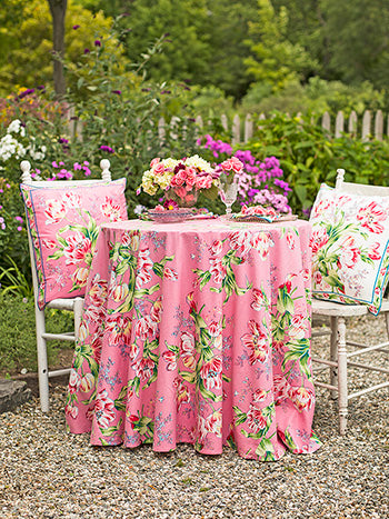 Table Cloth - April Cornell, Tulip Dance Pink, 60 X 90