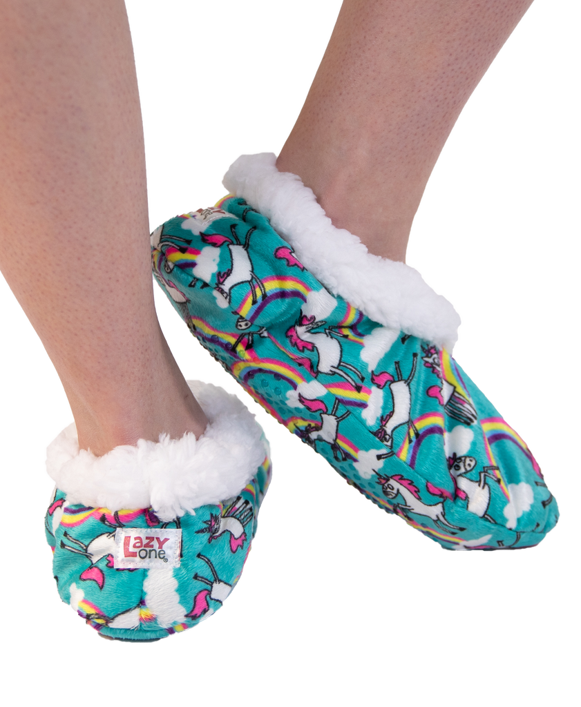 Fuzzy Feet Slippers - Unicorn S/M